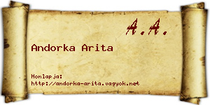 Andorka Arita névjegykártya